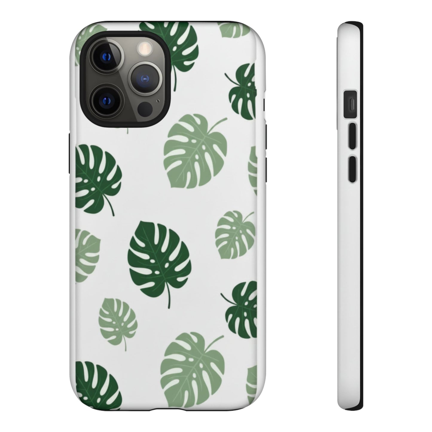 Monstera Leaf Tough Phone Case – Tropical Green Palm Pattern Protective Cover