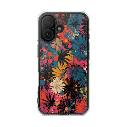 Clear Magnetic Phone Case — Colorful Floral Impact Protection