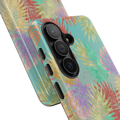 Tropical Palm Leaf Tough Phone Case – Colorful Pastel Botanical Protection