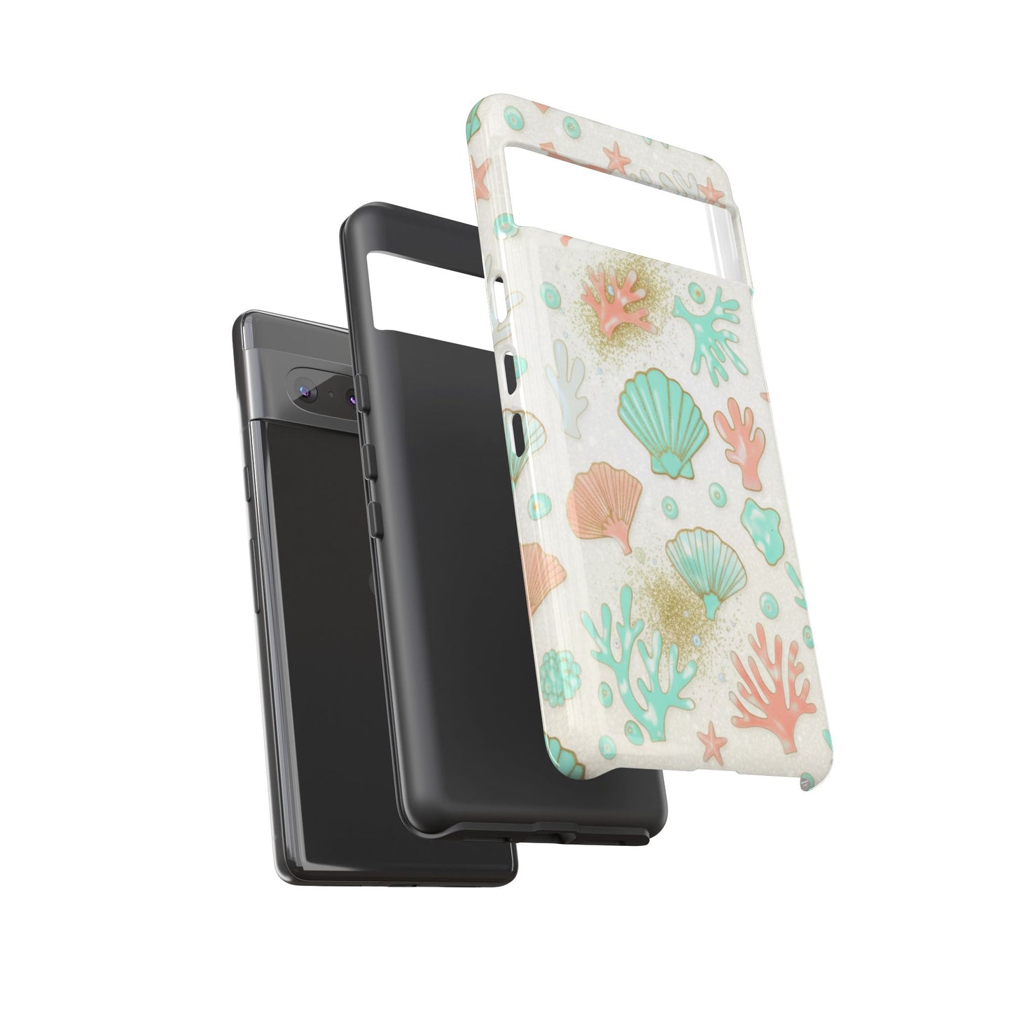 Seashell Coral Phone Case — Pastel Beach Shells Protective Tough Case