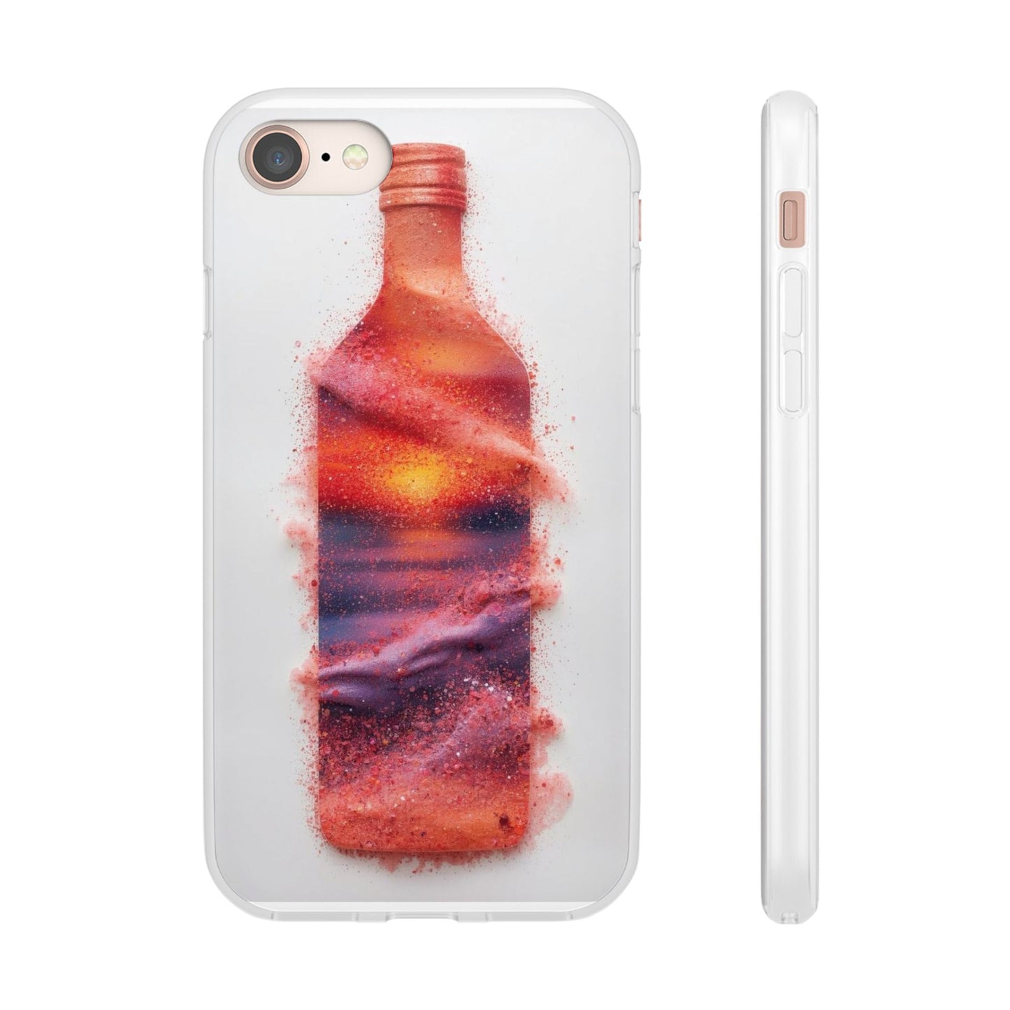 Galaxy Bottle Phone Case — Abstract Cosmic Beverage Design Flexible Case