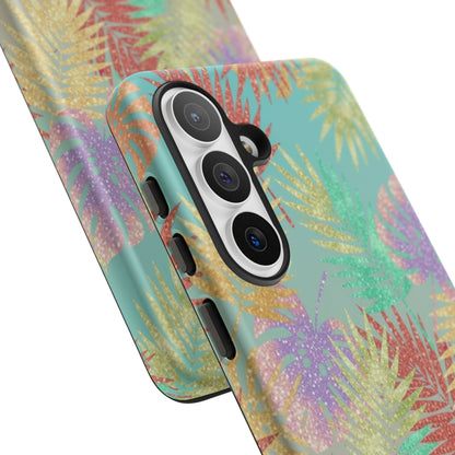 Tropical Palm Leaf Tough Phone Case – Colorful Pastel Botanical Protection