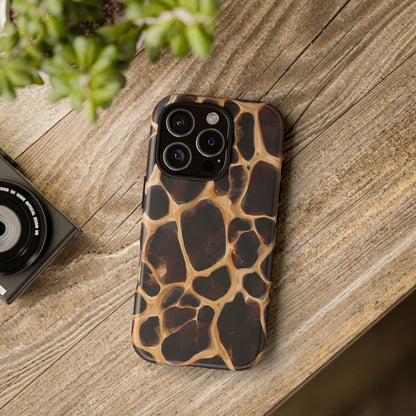 Phone Case — Brown Leather Dot Texture Rugged Protective Cover