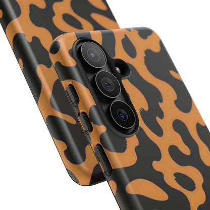 Leopard Print Phone Case — Orange & Black Tough Pattern Protective Cover