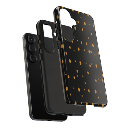 Black & Gold Dot Tough Phone Case — Protective Sparkle Pattern