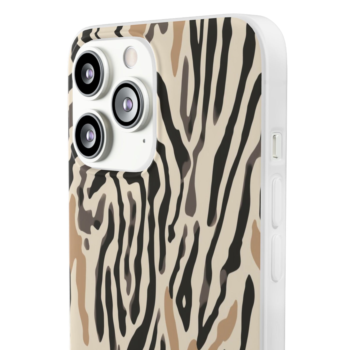 Zebra Stripe Phone Case – Neutral Animal Print Flexi Case