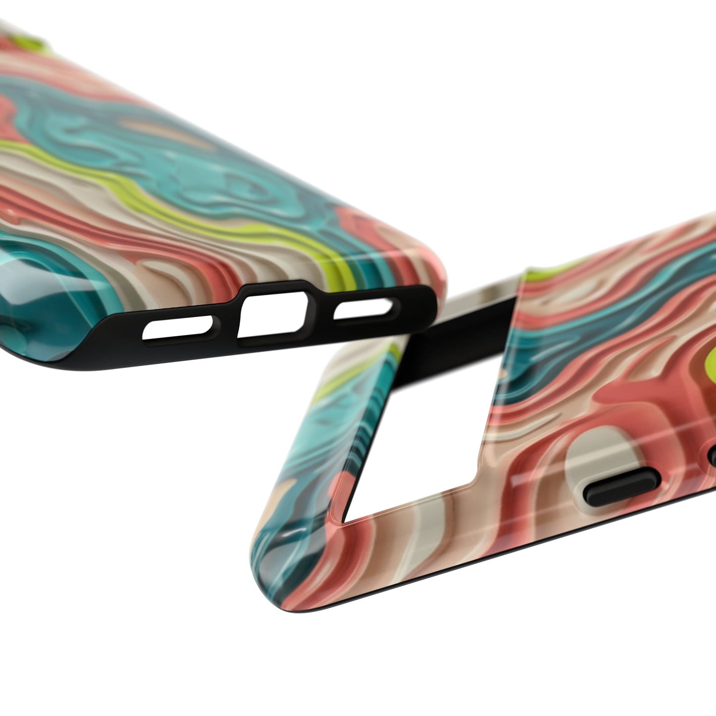 Abstract Contour Phone Case — Colorful Topographic Pattern Tough Case