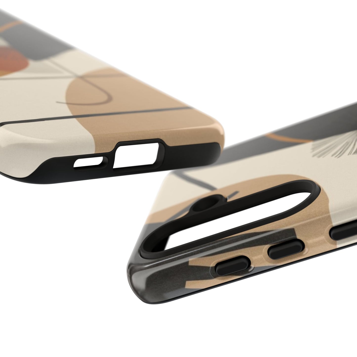 Abstract Earth Tone Phone Case — Mid-Century Minimalist Tough Case