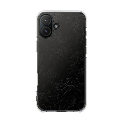 Magnetic Impact Phone Case — Black Floral Design
