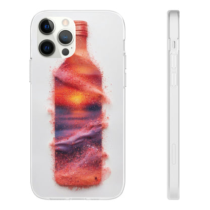 Galaxy Bottle Phone Case — Abstract Cosmic Beverage Design Flexible Case