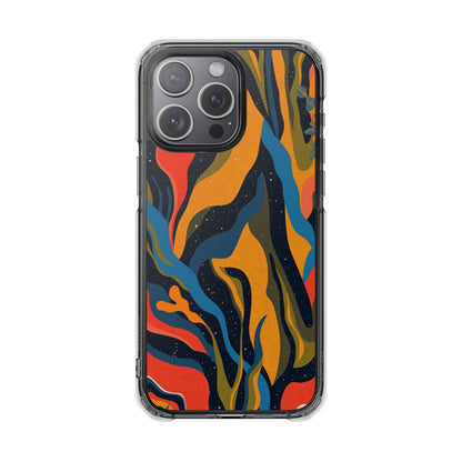Clear Magnetic Phone Case — Retro Swirl Abstract Design