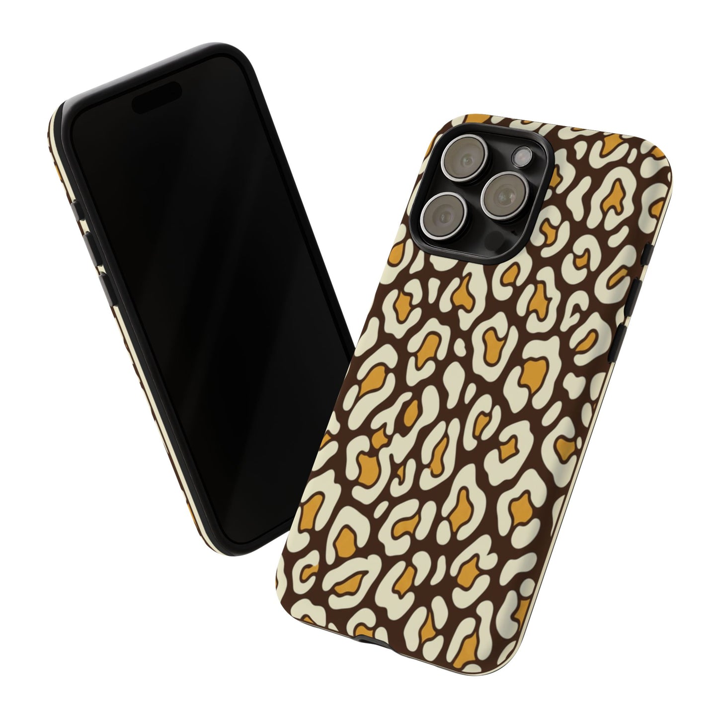 Leopard Print Tough Phone Case — Durable Protective iPhone Cover