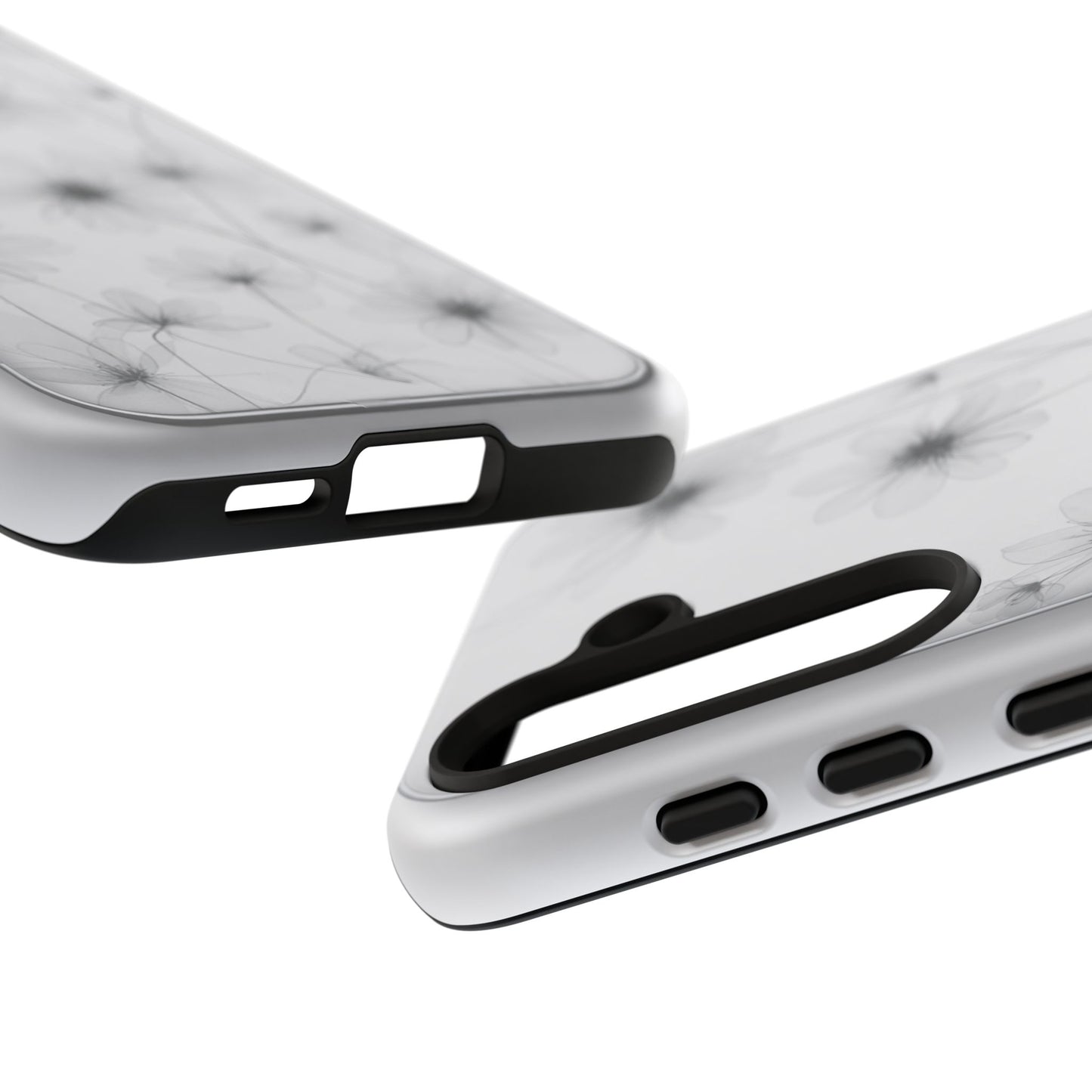 Tough Case — Black & White Floral Tough Phone Case