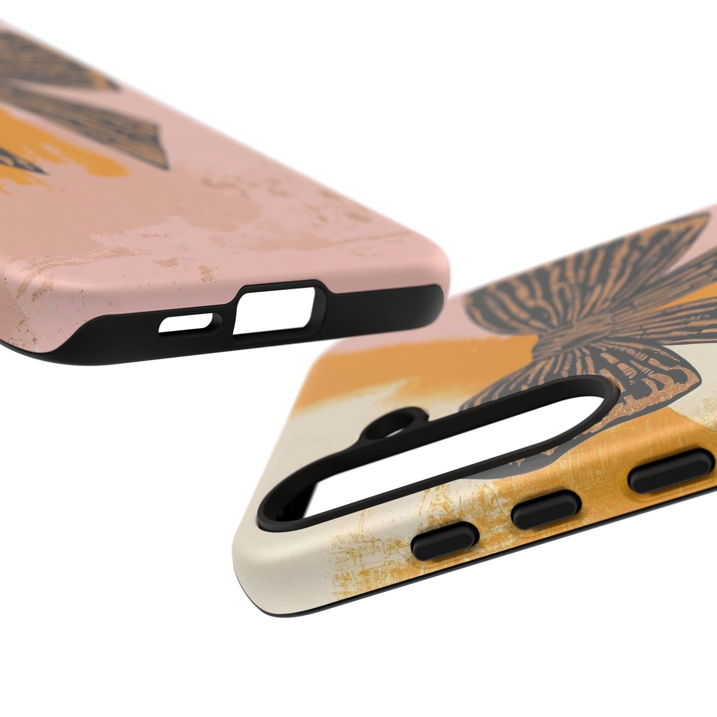 Bow Brushstroke Tough Phone Case — Pink & Mustard