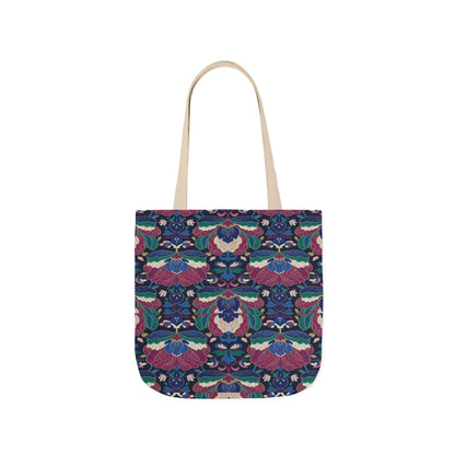 Floral Kaleidoscope Canvas Tote Bag — Colorful Patterned Market Tote