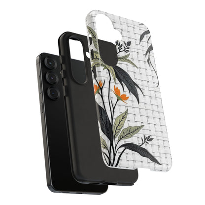 Floral Woven Tough Phone Case — Protective Botanical iPhone Cover