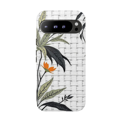 Floral Woven Tough Phone Case — Protective Botanical iPhone Cover