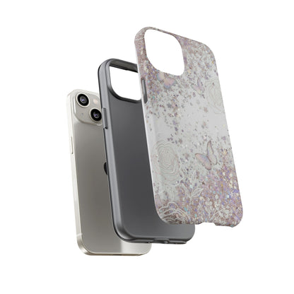 Butterfly Glitter Tough Phone Case — Floral Sparkle Protective Case