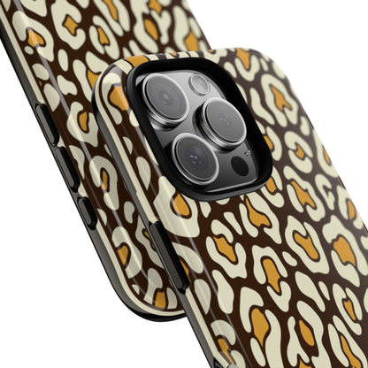 Leopard Print Tough Phone Case — Durable Protective iPhone Cover