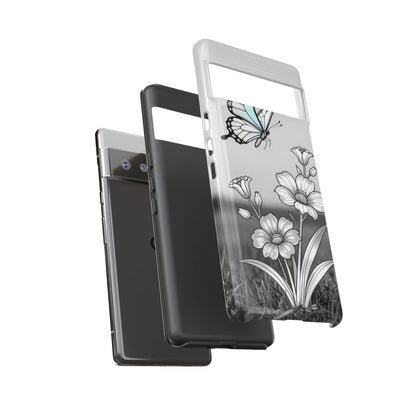 Butterfly & Wildflower Tough Phone Case — Durable Floral Phone Cover