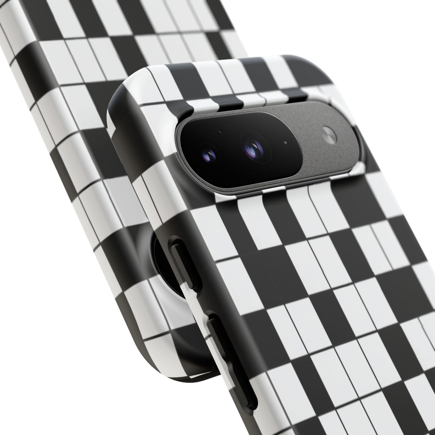 Crossword Grid Phone Case — Black & White Puzzle Pattern Tough Phone Cover