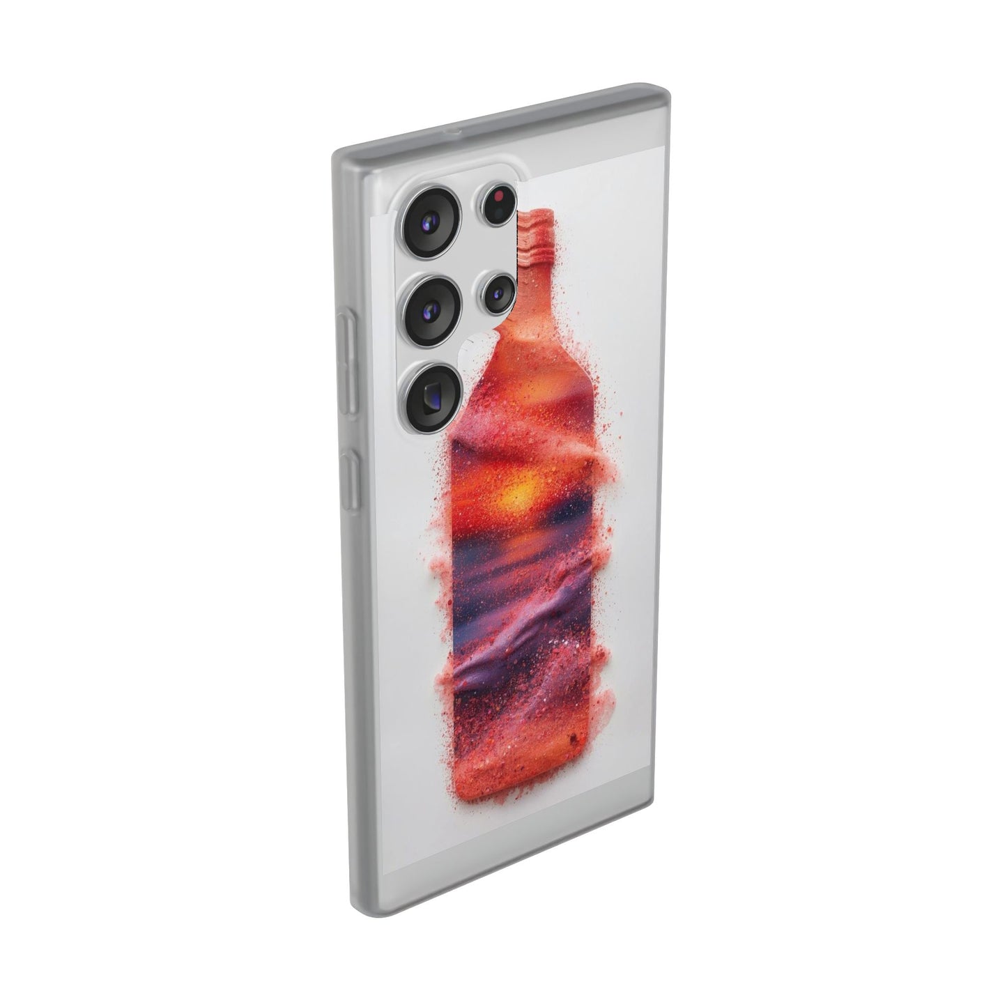 Galaxy Bottle Phone Case — Abstract Cosmic Beverage Design Flexible Case
