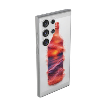 Galaxy Bottle Phone Case — Abstract Cosmic Beverage Design Flexible Case