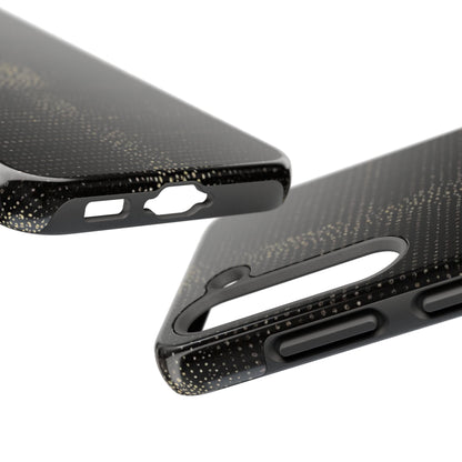 Tough Phone Case — Black Textured Metallic Dot Shield