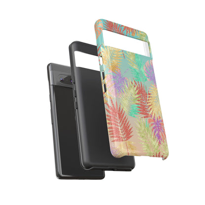 Tropical Palm Leaf Tough Phone Case – Colorful Pastel Botanical Protection