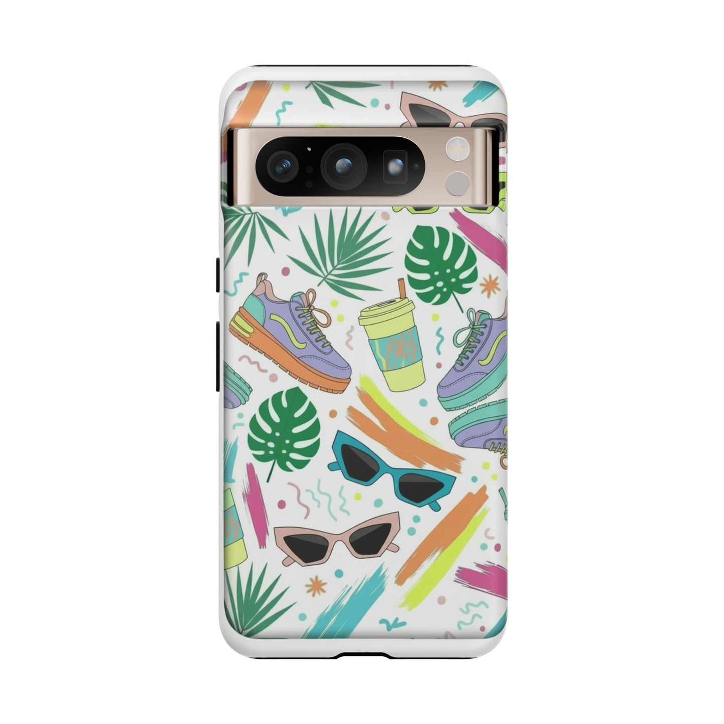 Tough Cases — Colorful Retro Sneakers & Sunglasses Phone Case