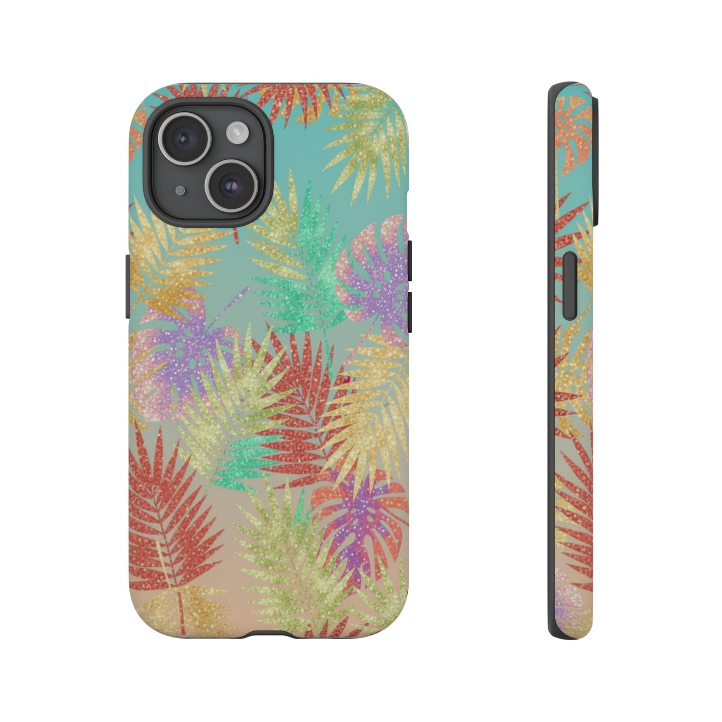 Tropical Palm Leaf Tough Phone Case – Colorful Pastel Botanical Protection