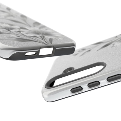 Floral Monochrome Phone Case — Elegant Black & White Lily Design