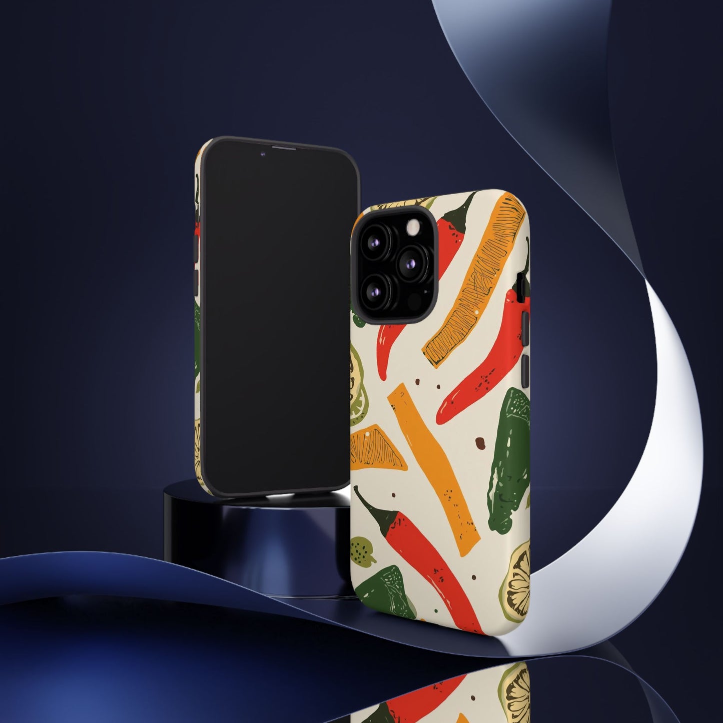 Spicy Peppers Phone Case – Colorful Chili, Lime & Citrus Pattern