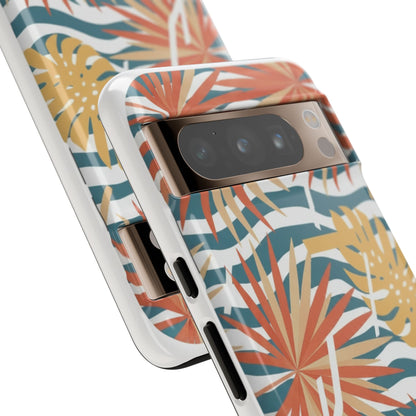 Tropical Palm Tough Phone Case – Retro Wave Floral Protective Cover