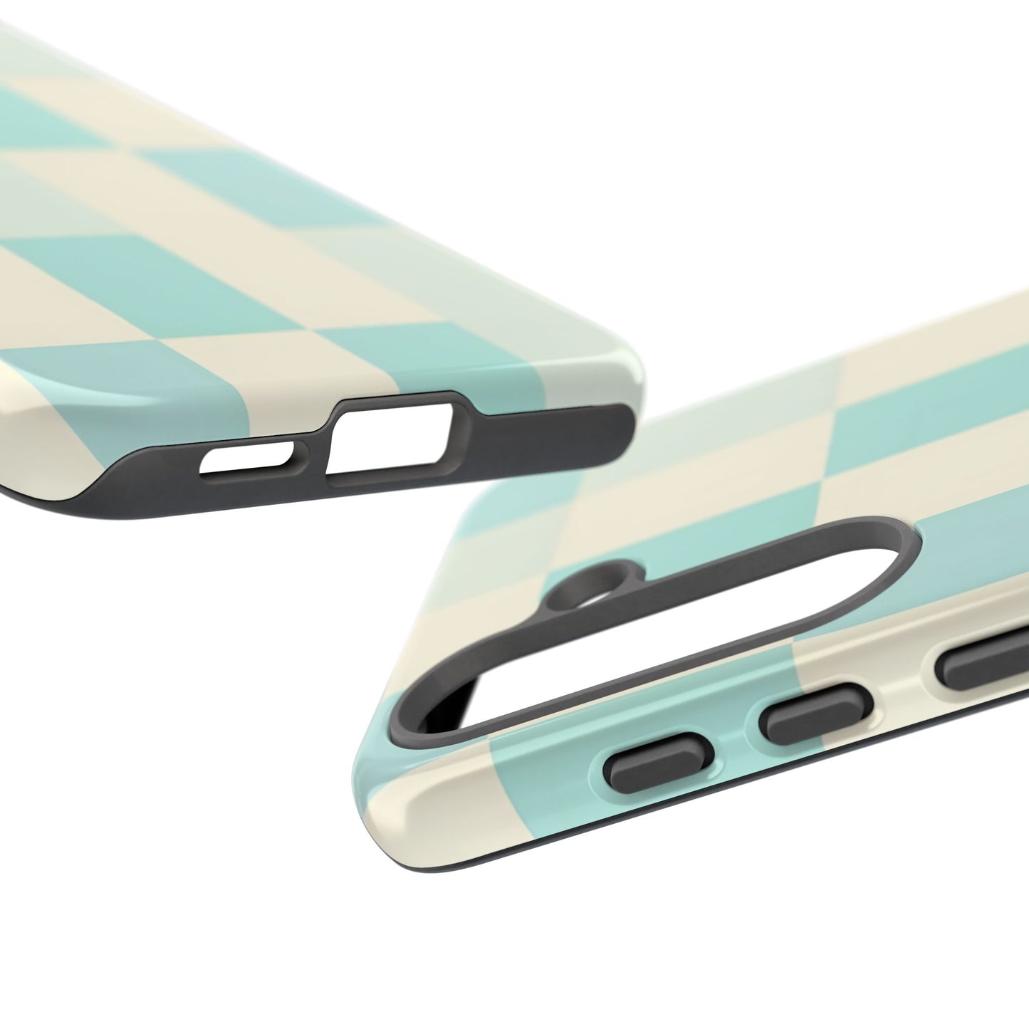 Pastel Checkerboard Tough Case – Mint & Cream Protective Phone Cover
