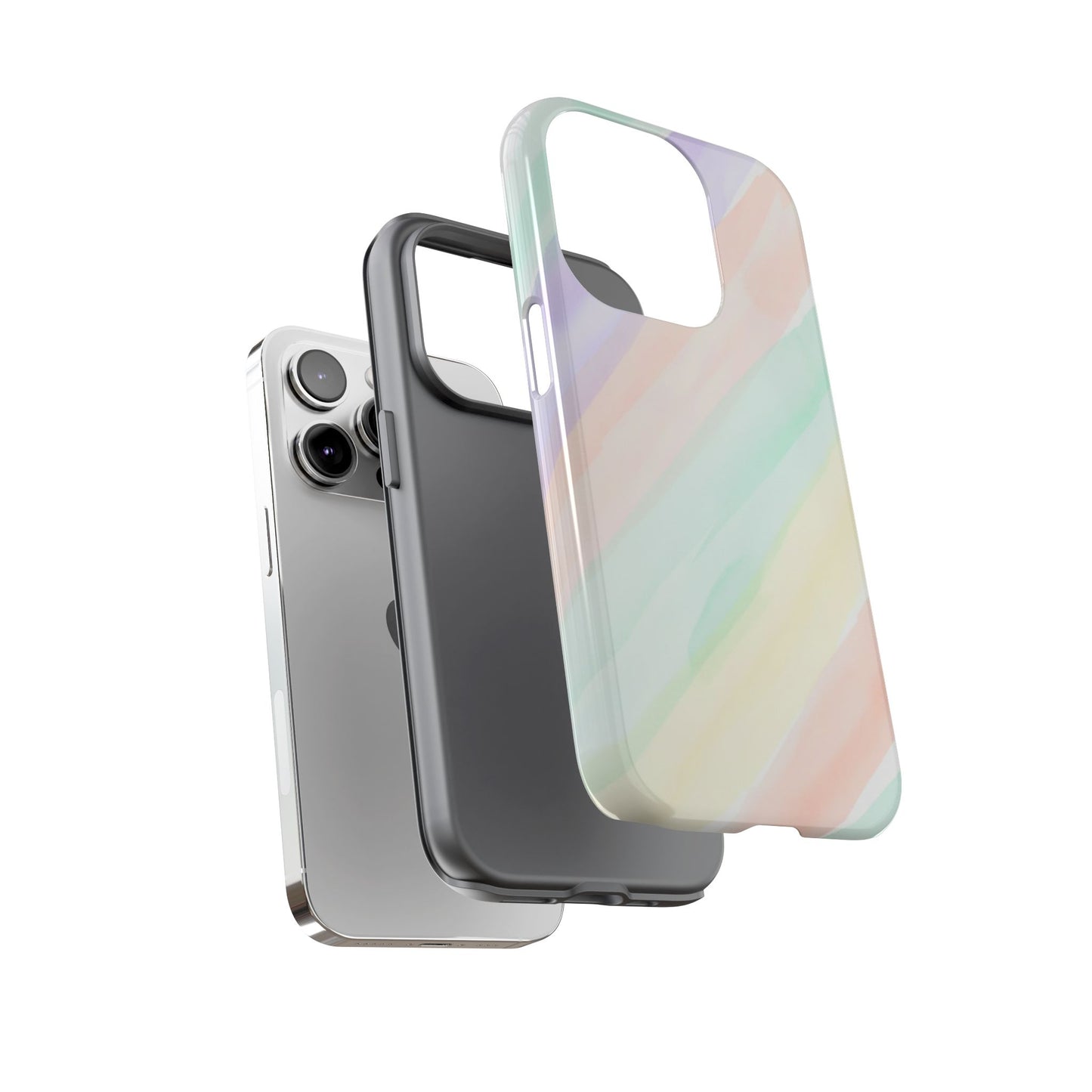 Pastel Watercolor Stripe Tough Phone Case