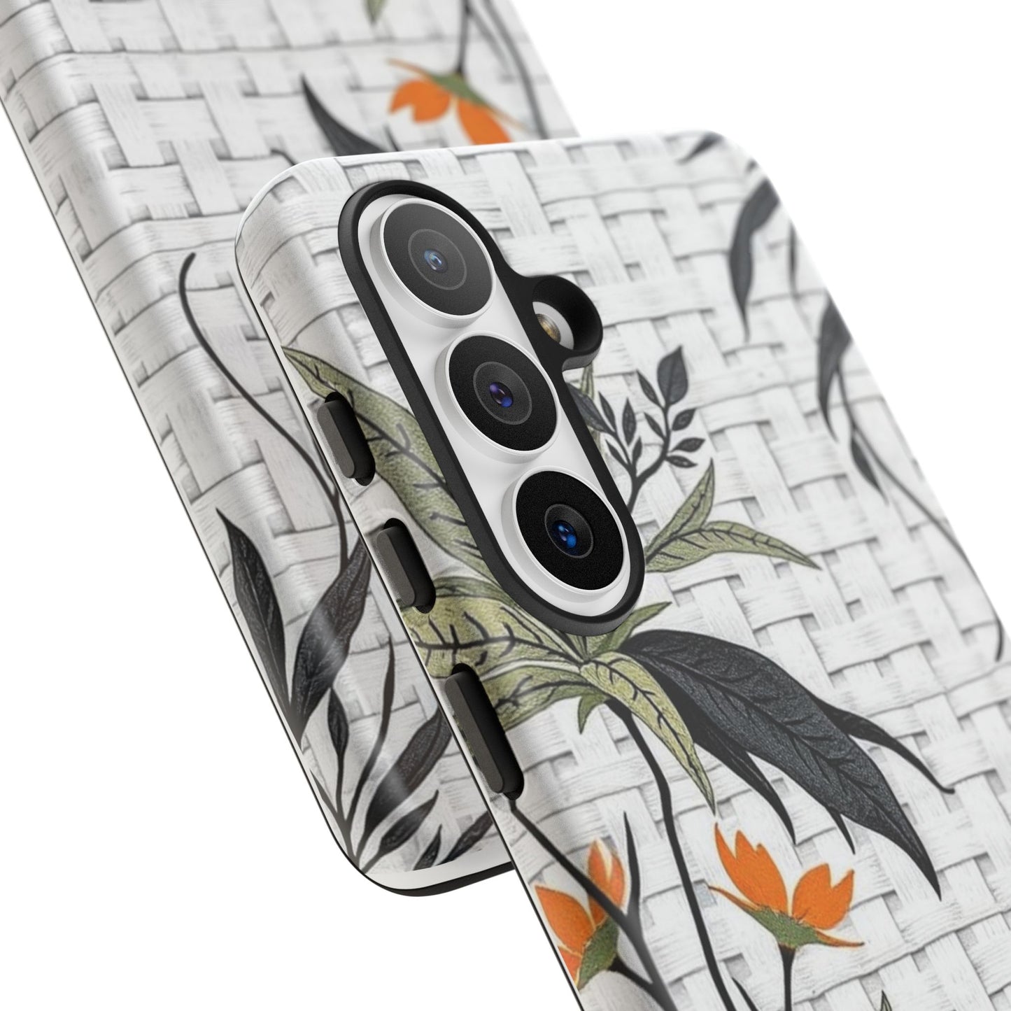 Floral Woven Tough Phone Case — Protective Botanical iPhone Cover
