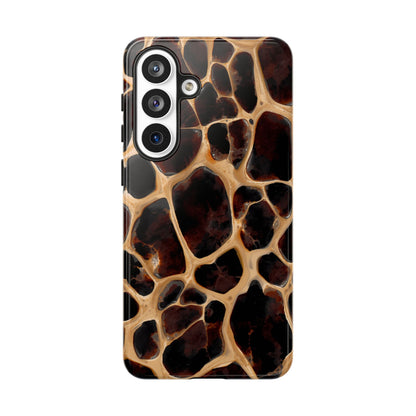Phone Case — Brown Leather Dot Texture Rugged Protective Cover