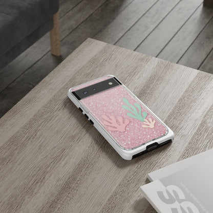 Pink Glitter Seaweed Tough Case - Sparkle Protective Phone Cover