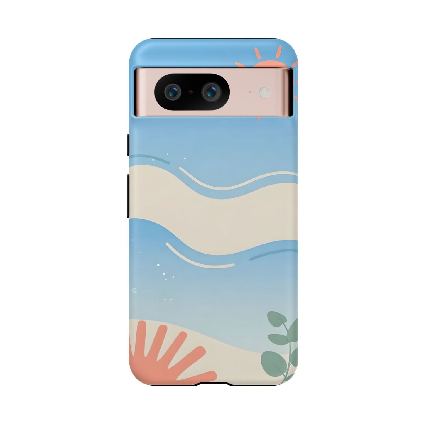 Beach Waves Tough Phone Case — Summer Sun & Seashell Protective Cover
