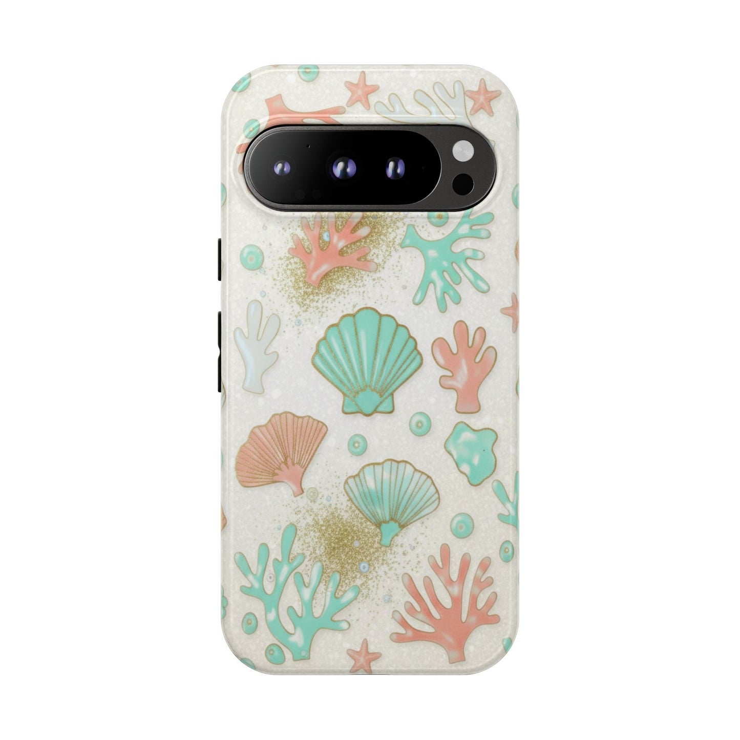 Seashell Coral Phone Case — Pastel Beach Shells Protective Tough Case