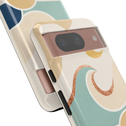Sea Breeze Tough Phone Case — Retro Waves & Shells Design