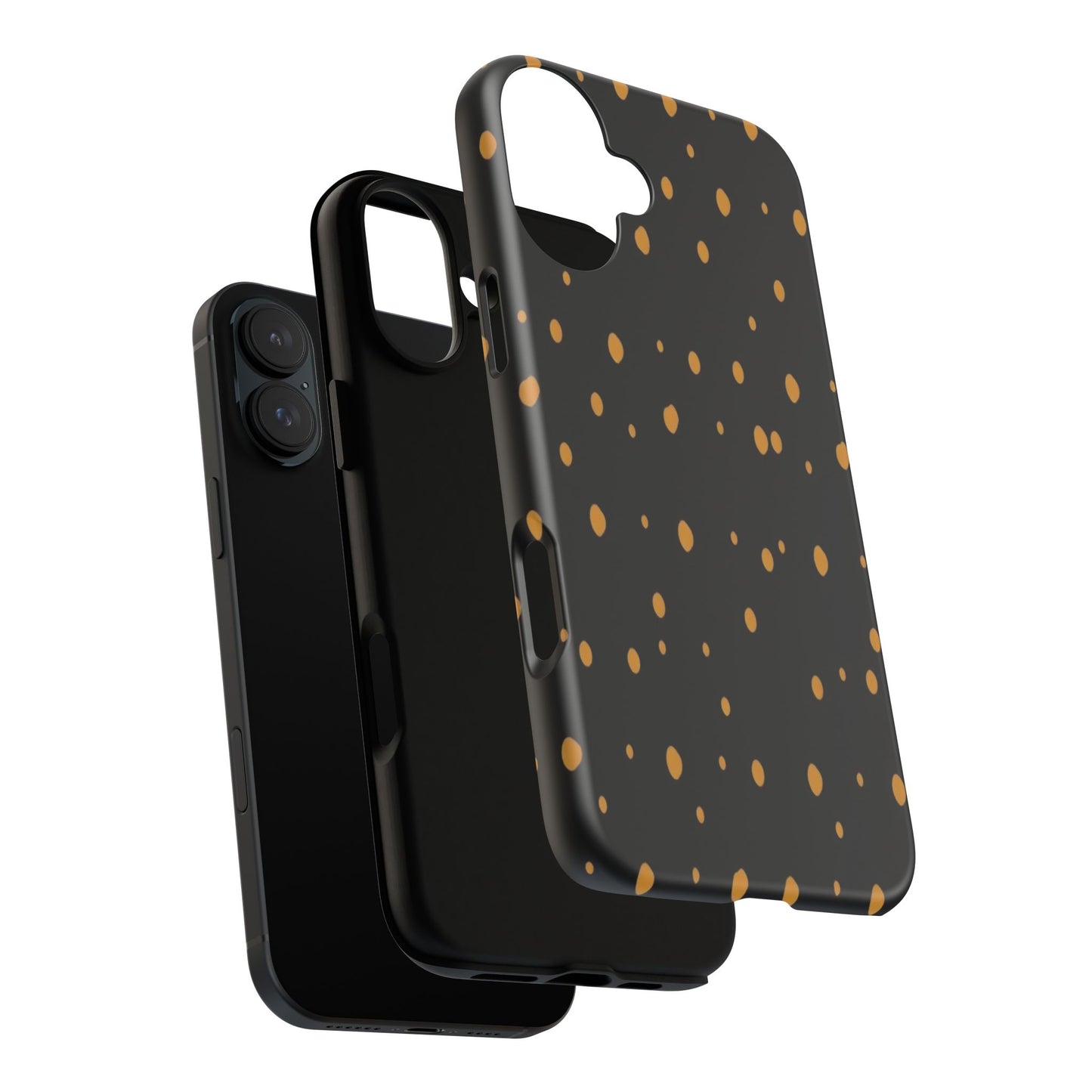 Black & Gold Dot Tough Phone Case — Protective Sparkle Pattern