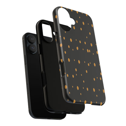 Black & Gold Dot Tough Phone Case — Protective Sparkle Pattern
