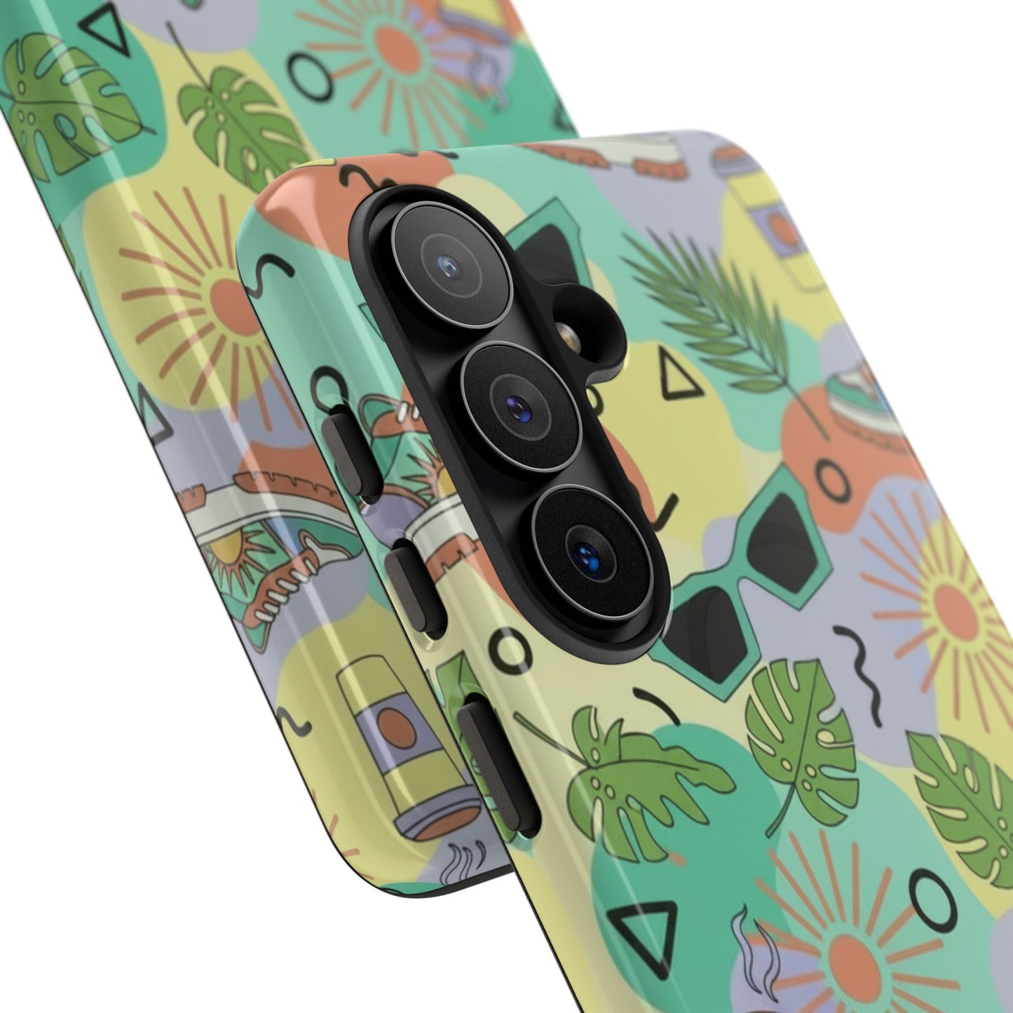 Tropical Summer Phone Case — Retro Sunglasses, Sneakers & Palm Pattern