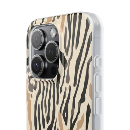 Zebra Stripe Phone Case – Neutral Animal Print Flexi Case