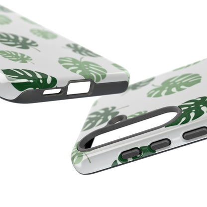 Monstera Leaf Phone Case — Tropical Green Pattern Tough Case