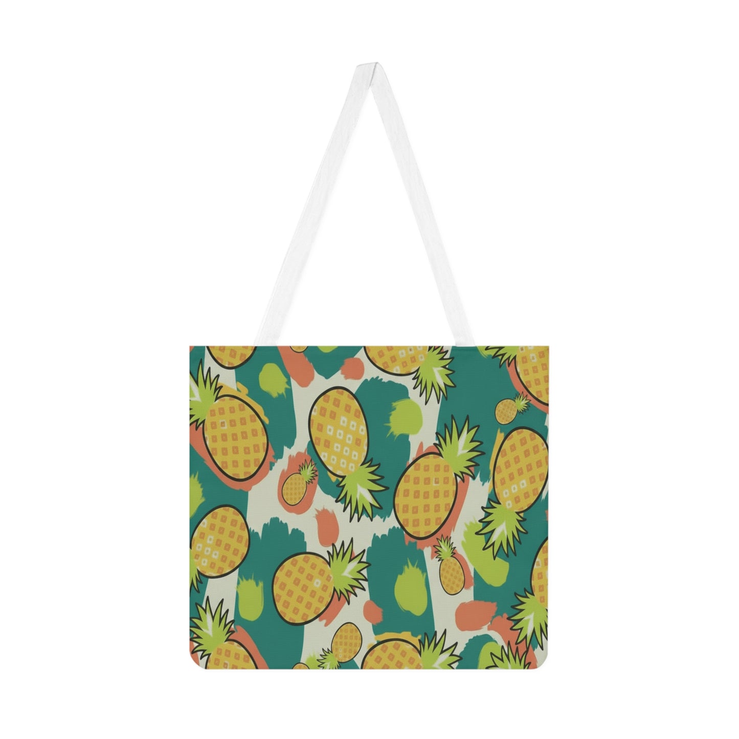 Pineapple Pattern Shoulder Tote Bag – Tropical Fruit Print Beach & Market Tote