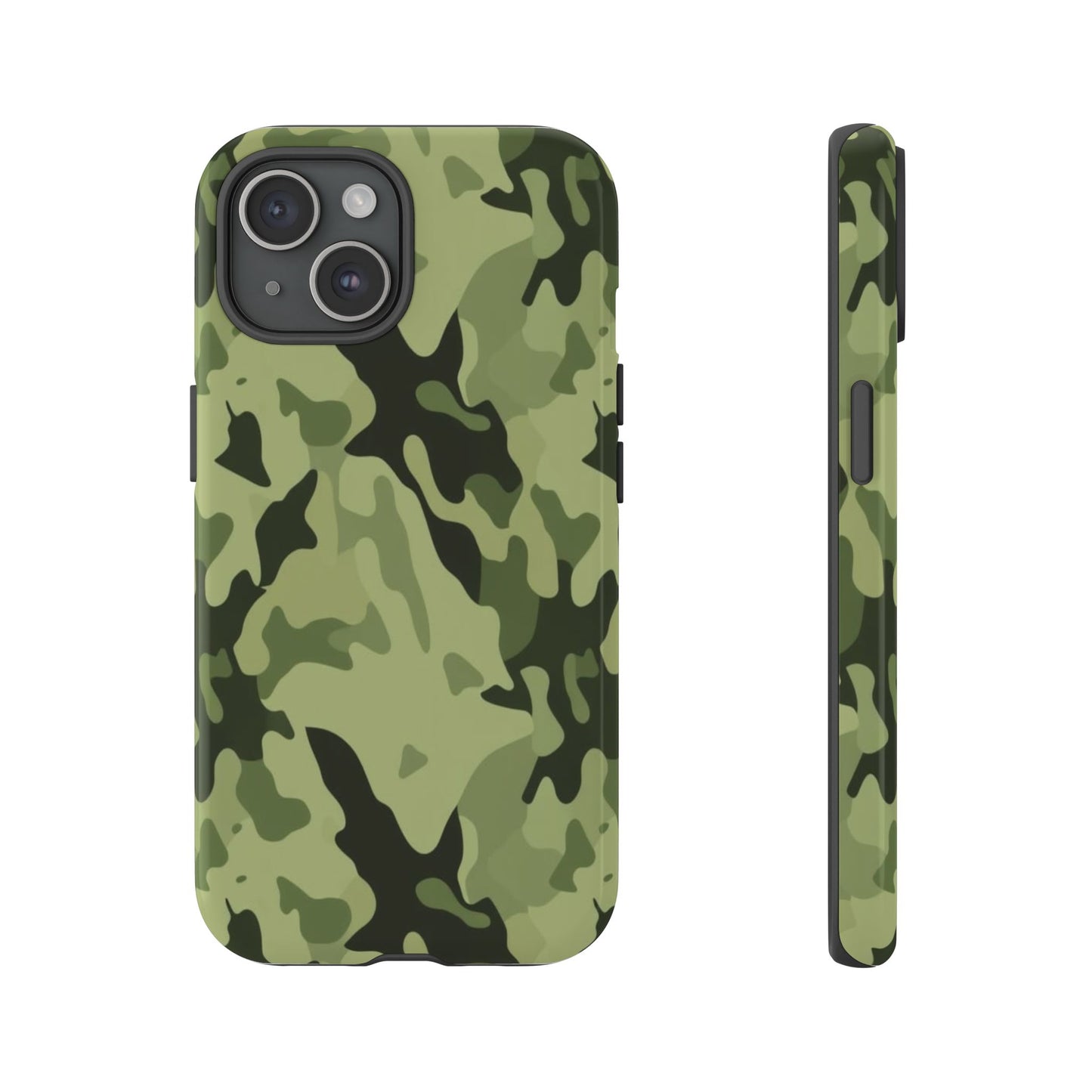 Camo Tough Phone Case — Military Green Protective iPhone Cover