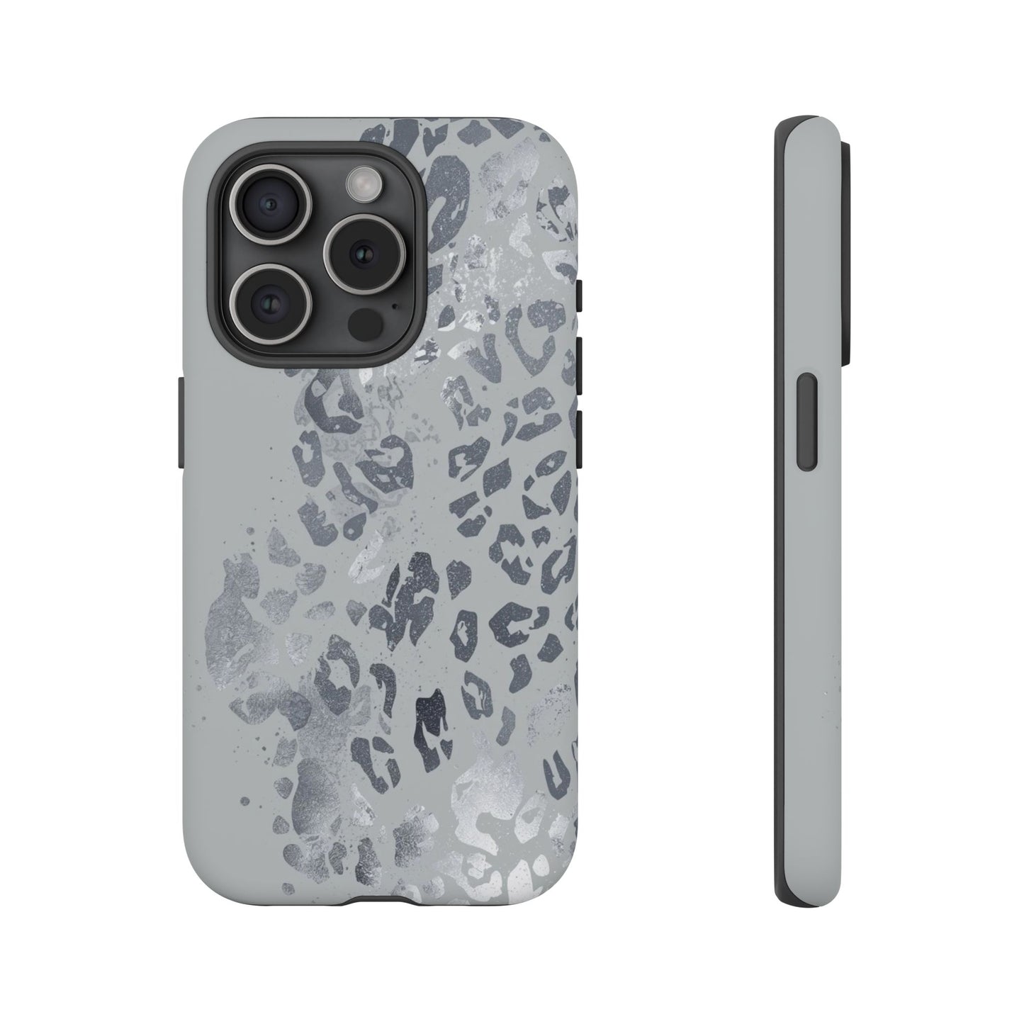 Gray Leopard Print Tough Phone Case
